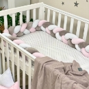 Protectie laterala patut bebe grafit-roz (2)